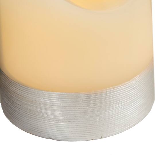 Cream & Silver Traditional Flameless Candle